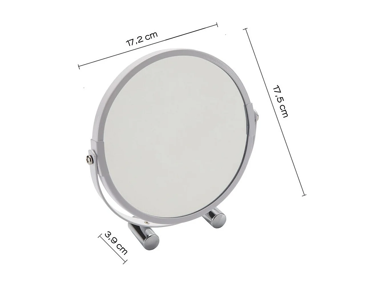 Miroir De Maquillage Rond Et Grossissant Blanc