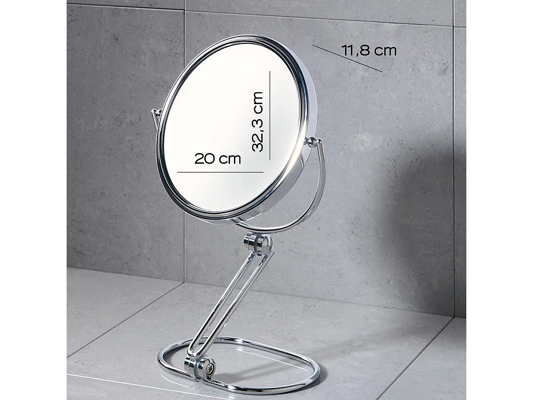 Miroir De Maquillage Grossissant En Métal Chromé