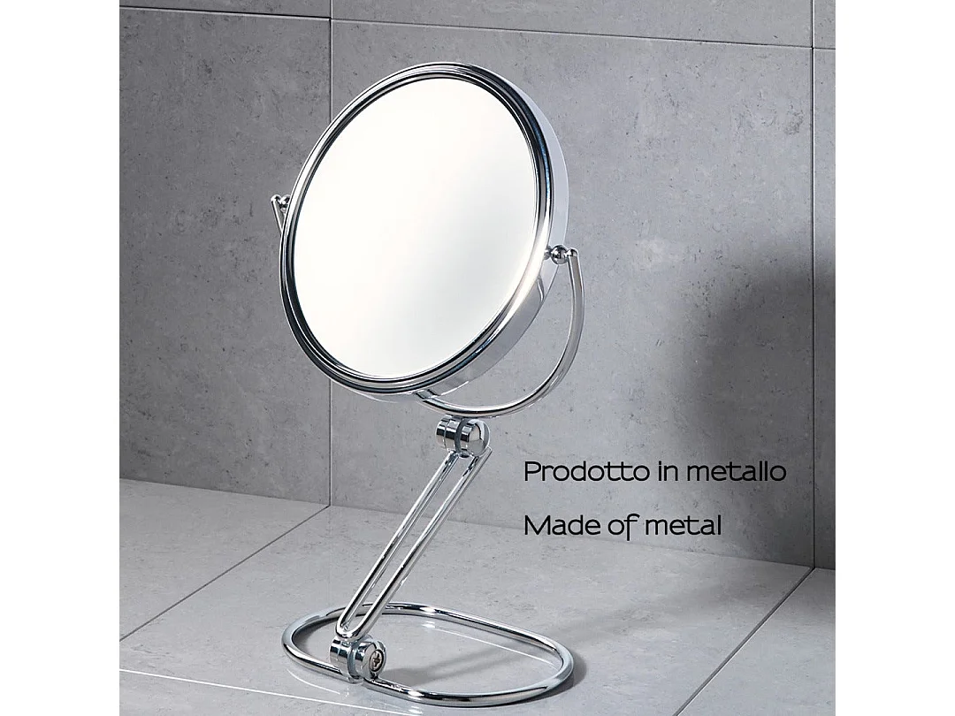 Miroir De Maquillage Grossissant En Métal Chromé