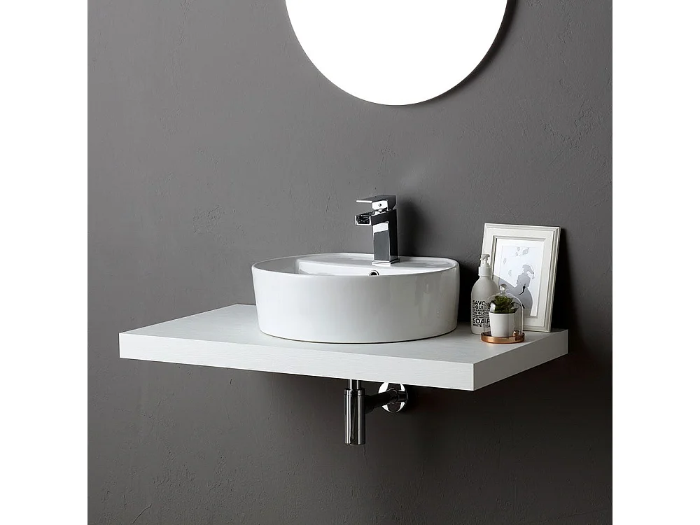 Piano Étagère Sous-Lavabo En Bois Blanc De 90 Cm | Valentina