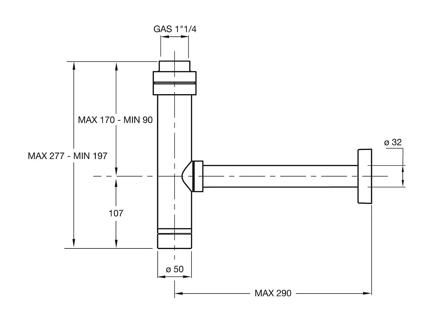 Siphon D'ameublement Pour Lavabo Modèle Minimal