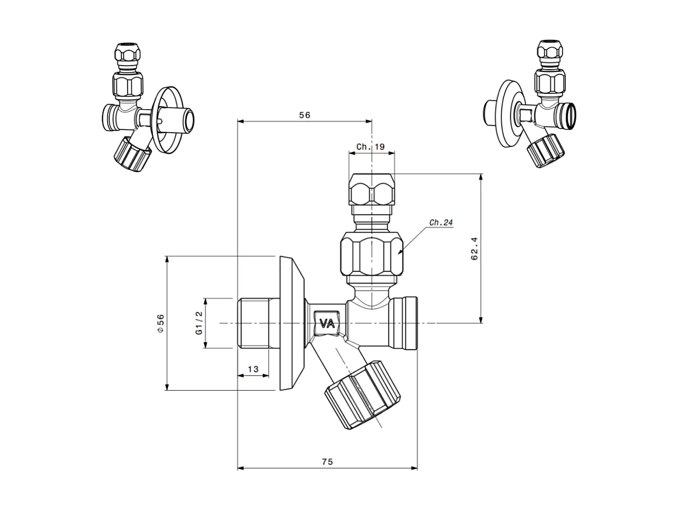 Robinet De Lavage Avec Filtre Et Blocage 1/2X3/8 Chrome