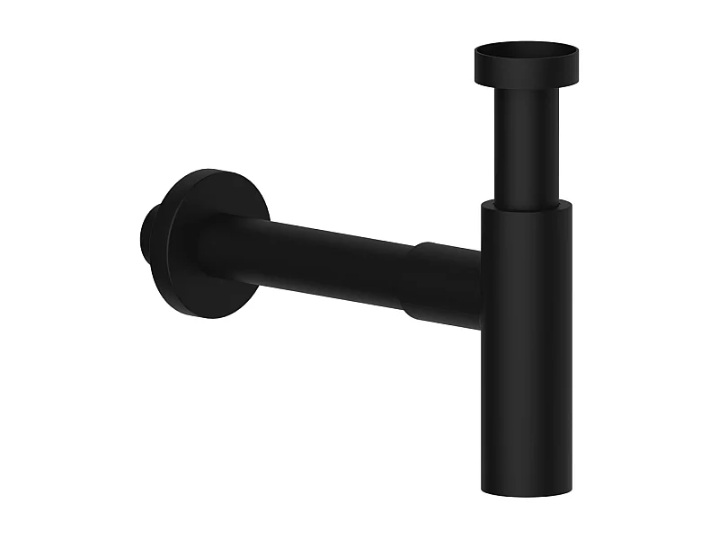Siphon Rond En Laiton Noir Mat