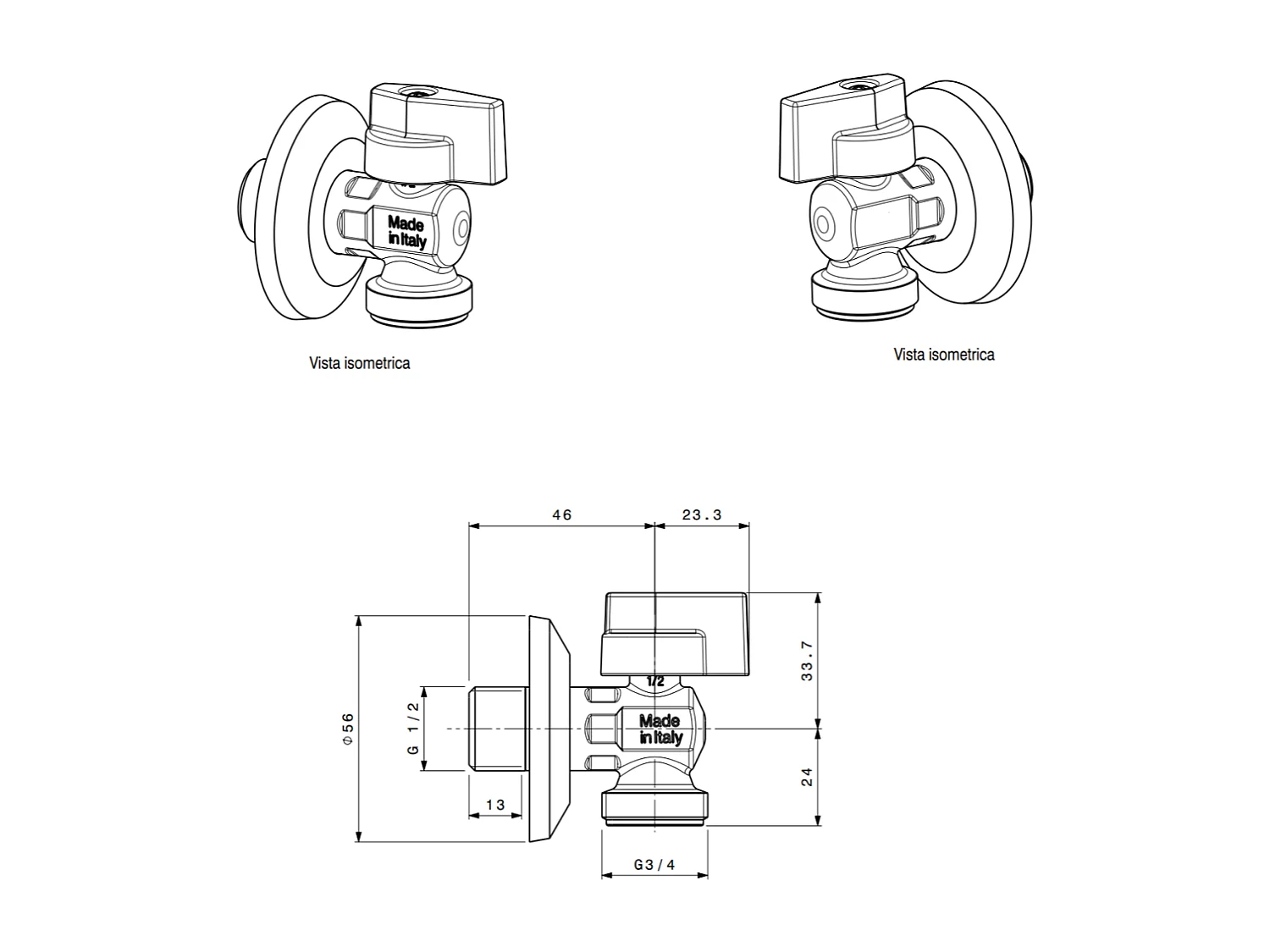 Robinet A Rondelle A Bille Avec Rose En Acier Inoxydable 1/2X3/4