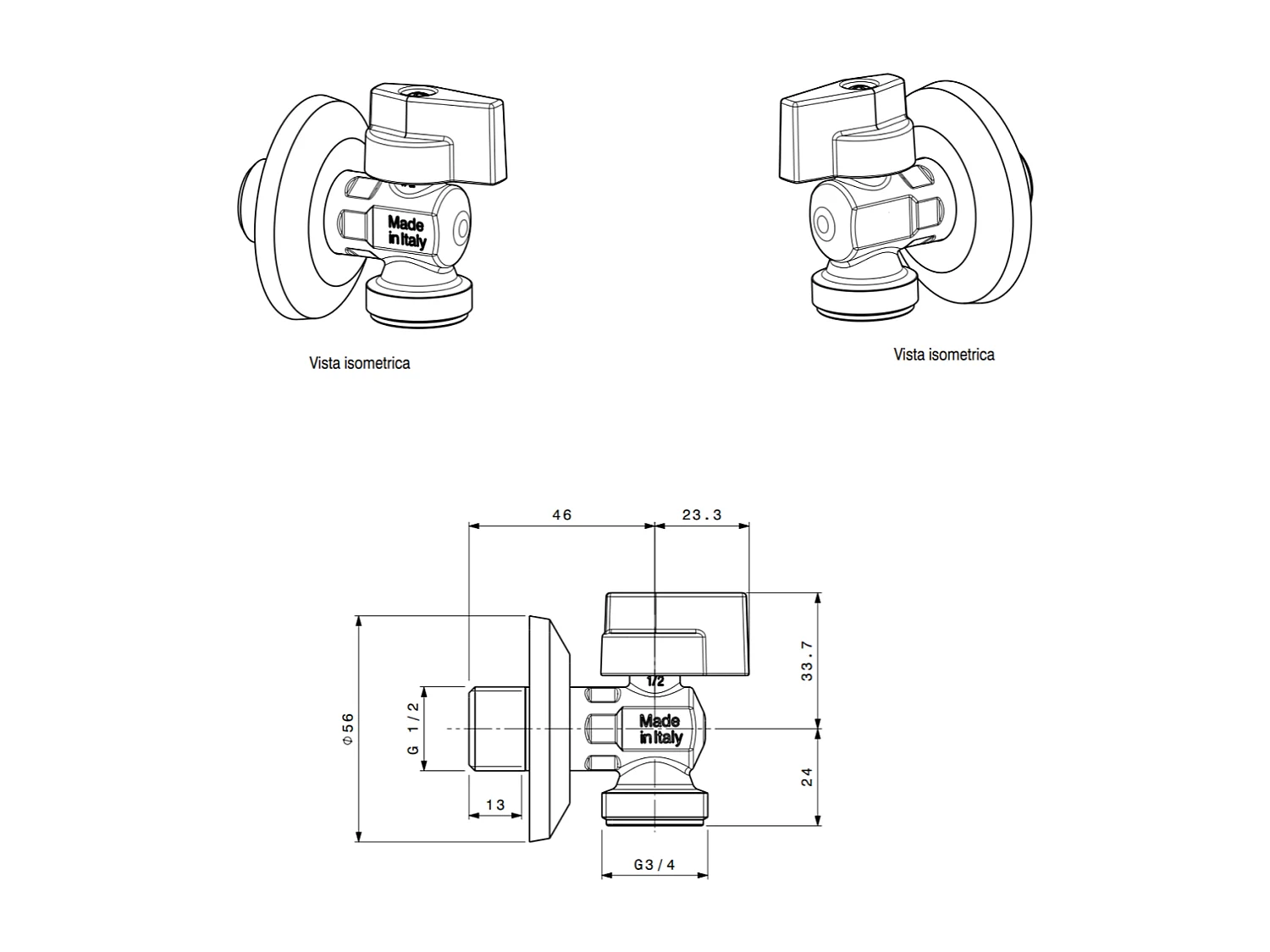 Robinet A Rondelle A Bille Avec Rose En Acier Inoxydable 1/2X3/4