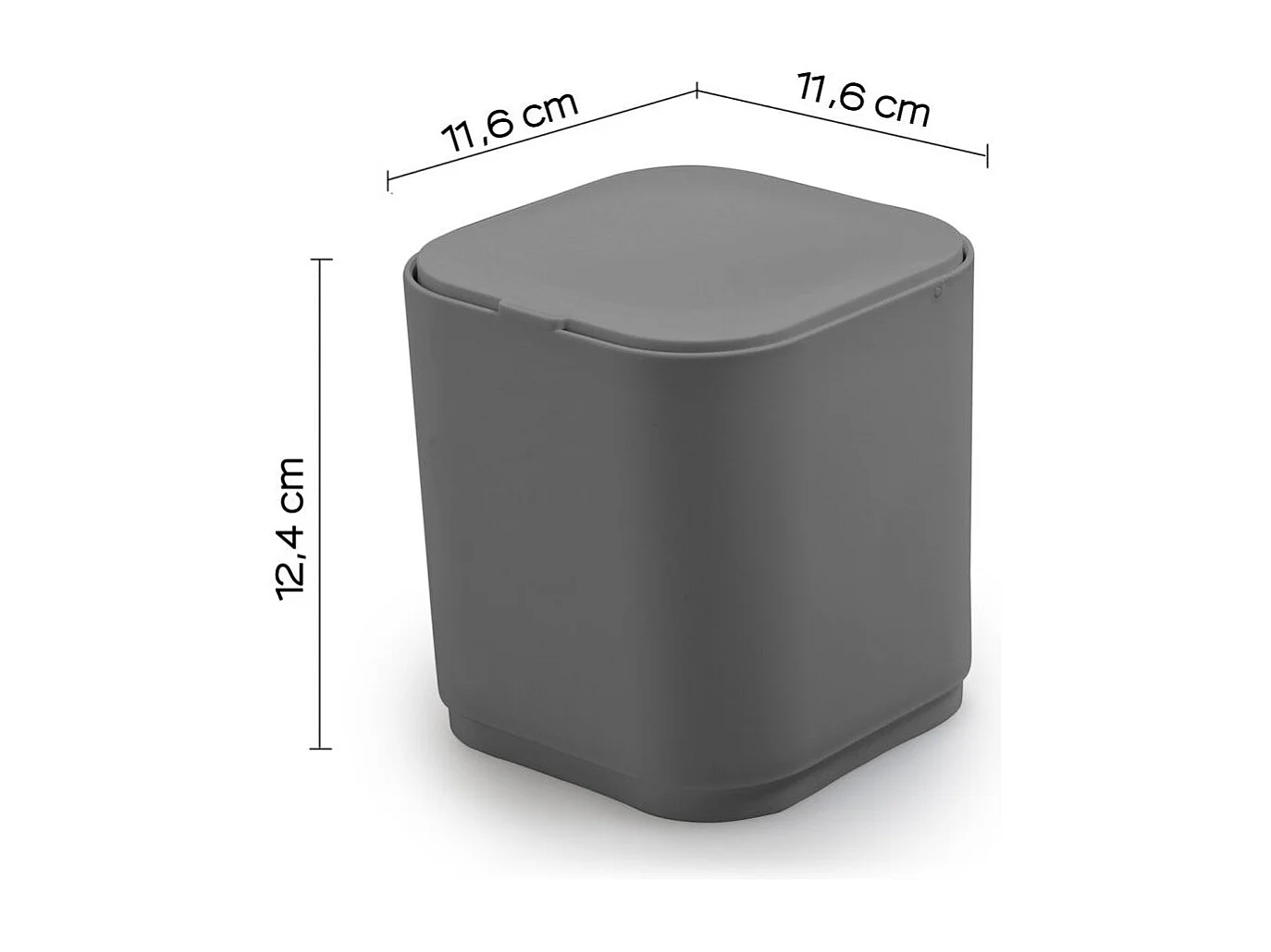 Poubelle Carrée De Table Résine Grise | Agave