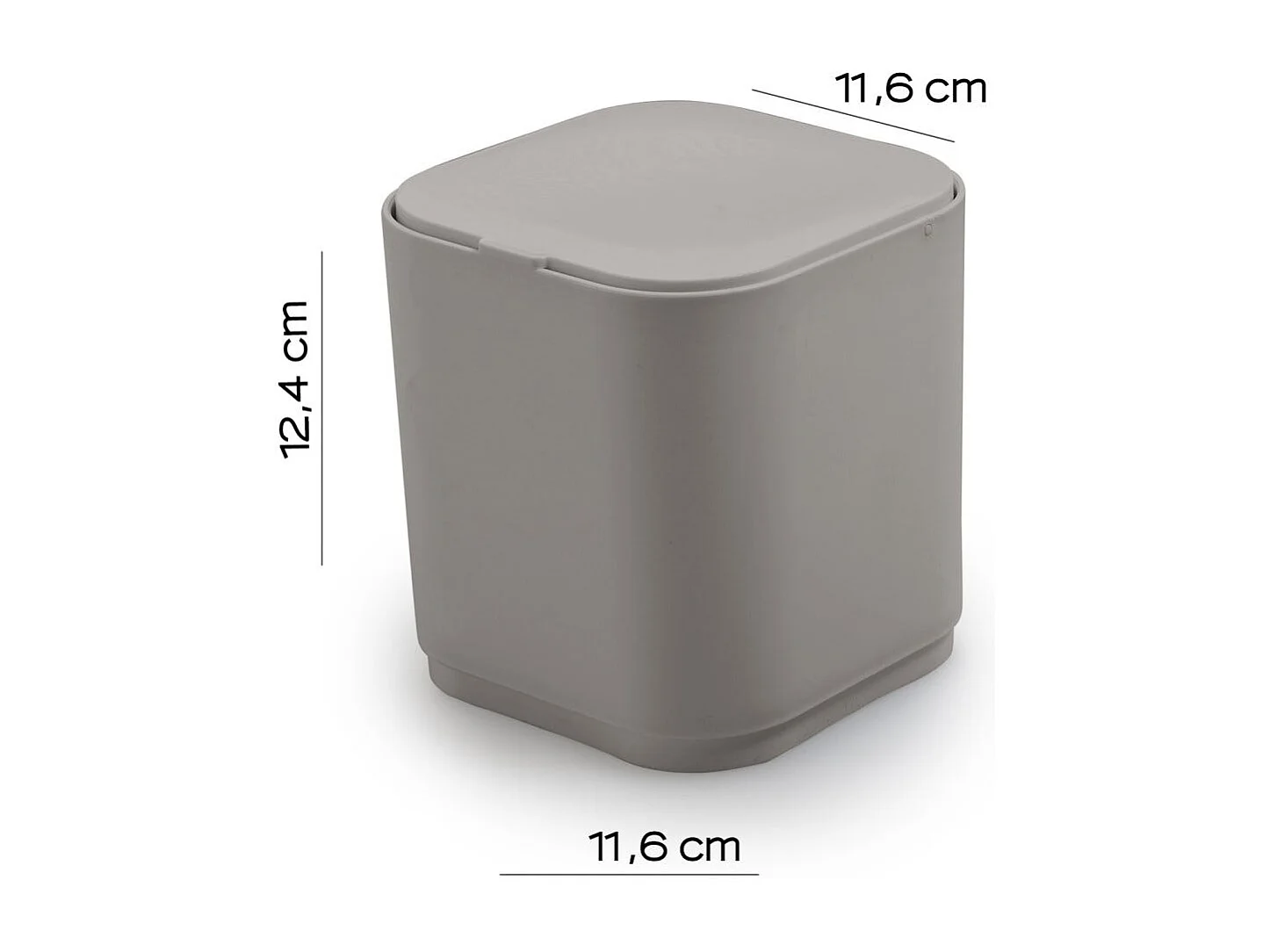 Mini Poubelle Carrée Pour Salle De Bains Beige 1.2L | Agave