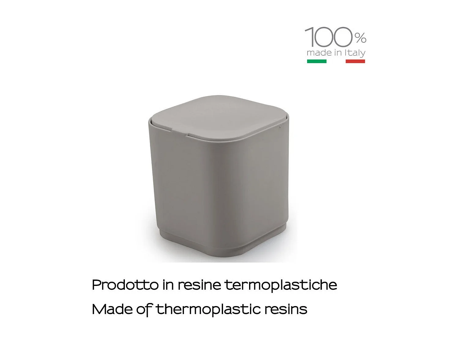 Mini Poubelle Carrée Pour Salle De Bains Beige 1.2L | Agave