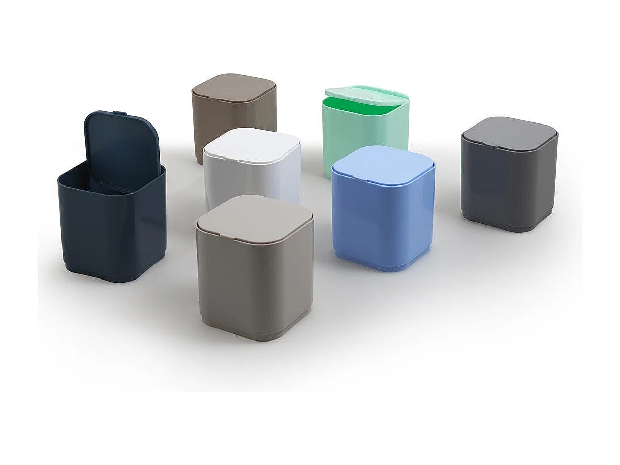 Mini Poubelle Carrée Pour Salle De Bains Beige 1.2L | Agave