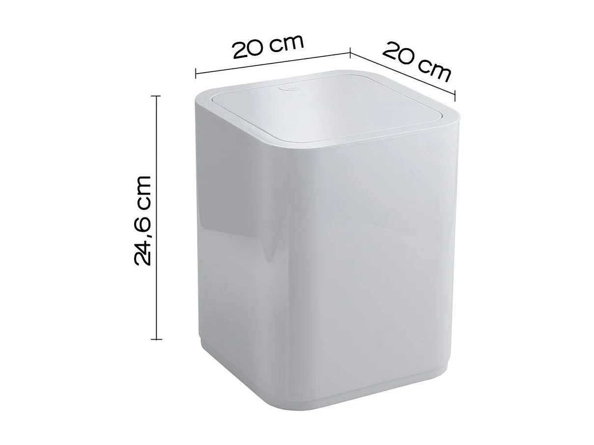 Poubelle Intérieure Carrée Blanche 8L | Agave