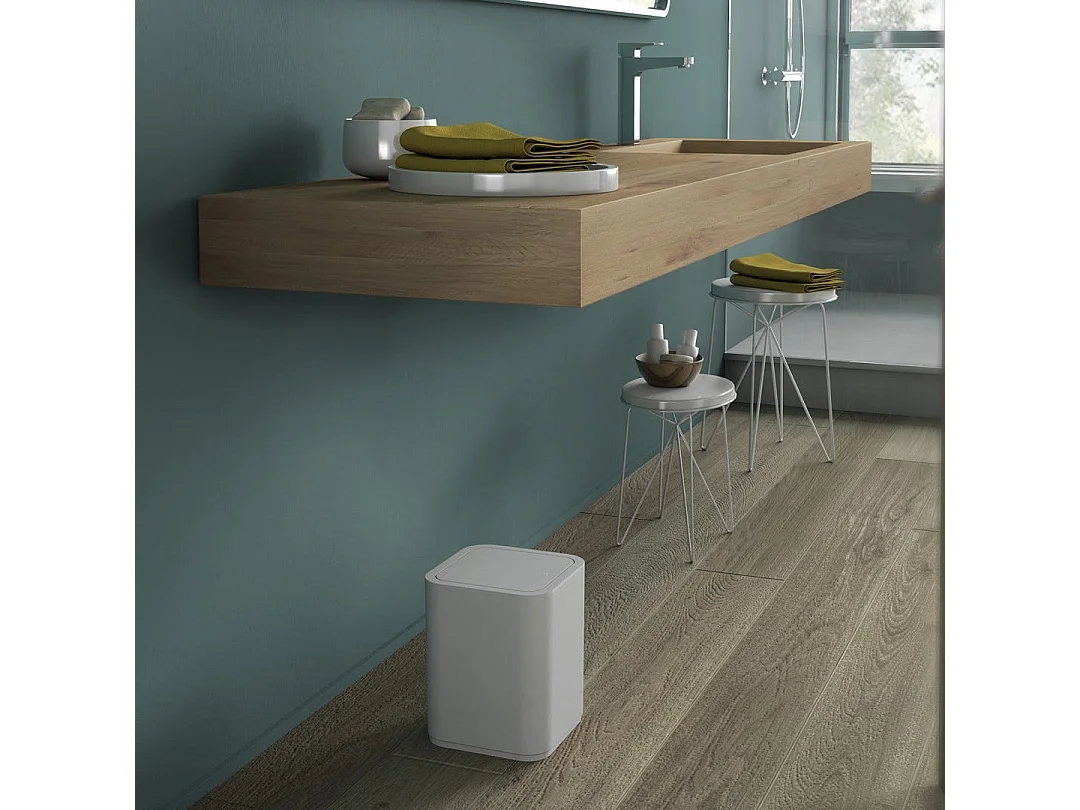 Poubelle Intérieure Carrée Blanche 8L | Agave