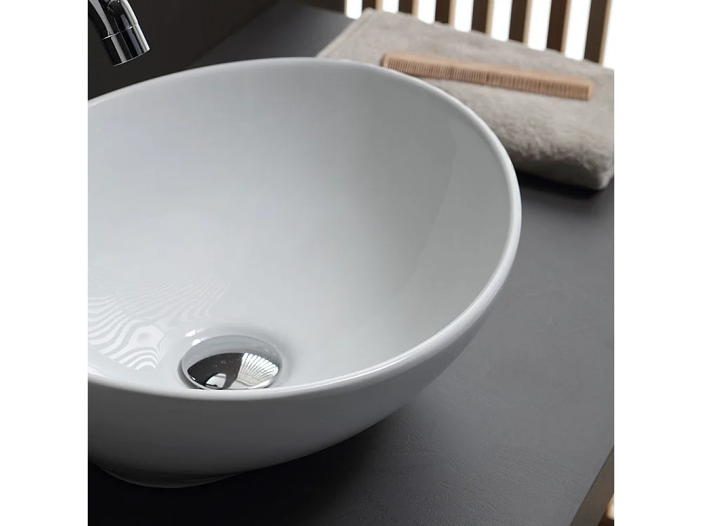 Lavabo À Poser Oval En Céramique Pour Robinet Mural