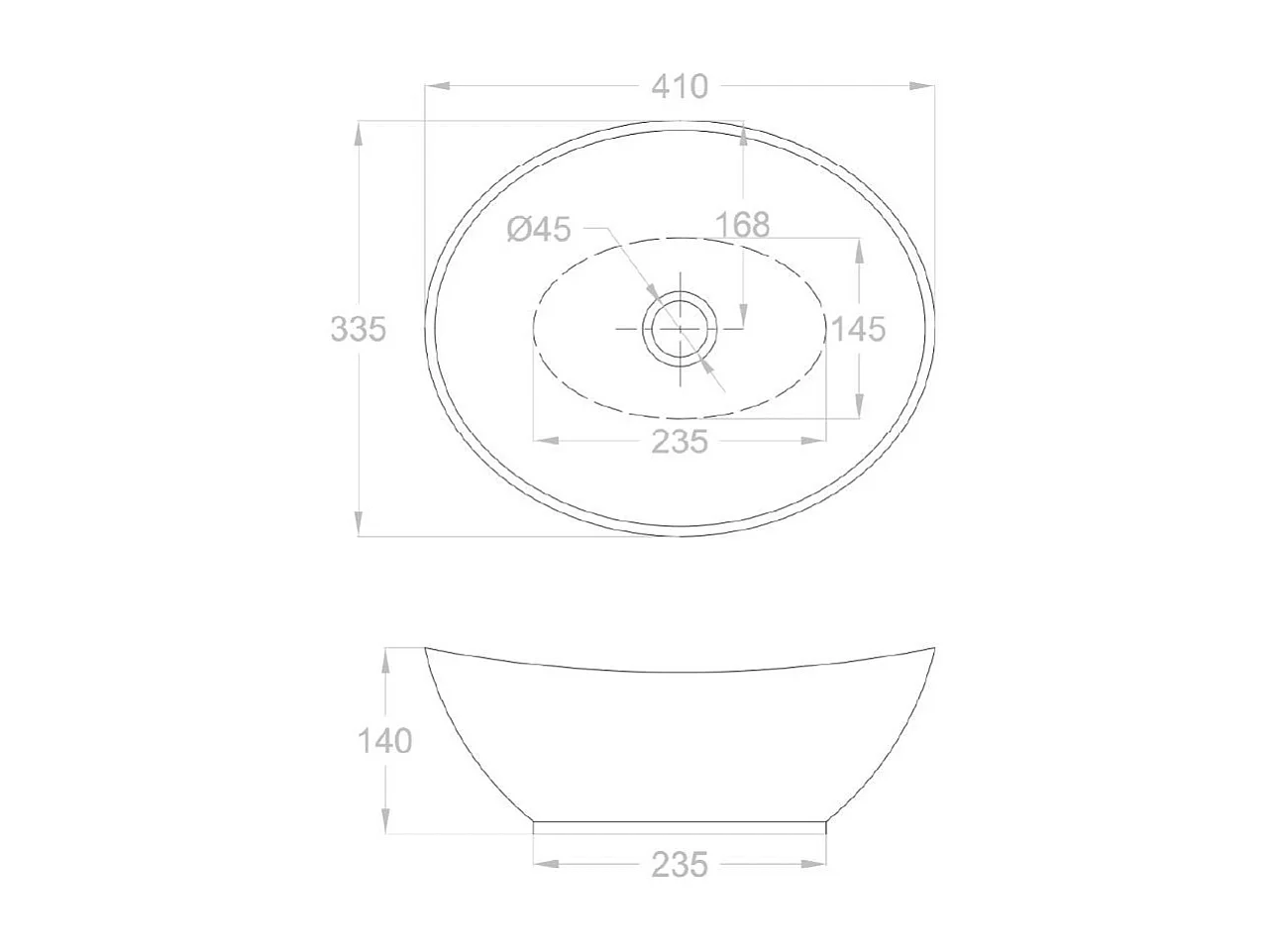 Lavabo À Poser Oval En Céramique Pour Robinet Mural