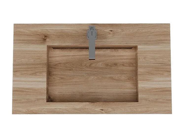 Hpl Stratifié Lavabo Avec Cuve Centrale Chêne Miel 80Cm