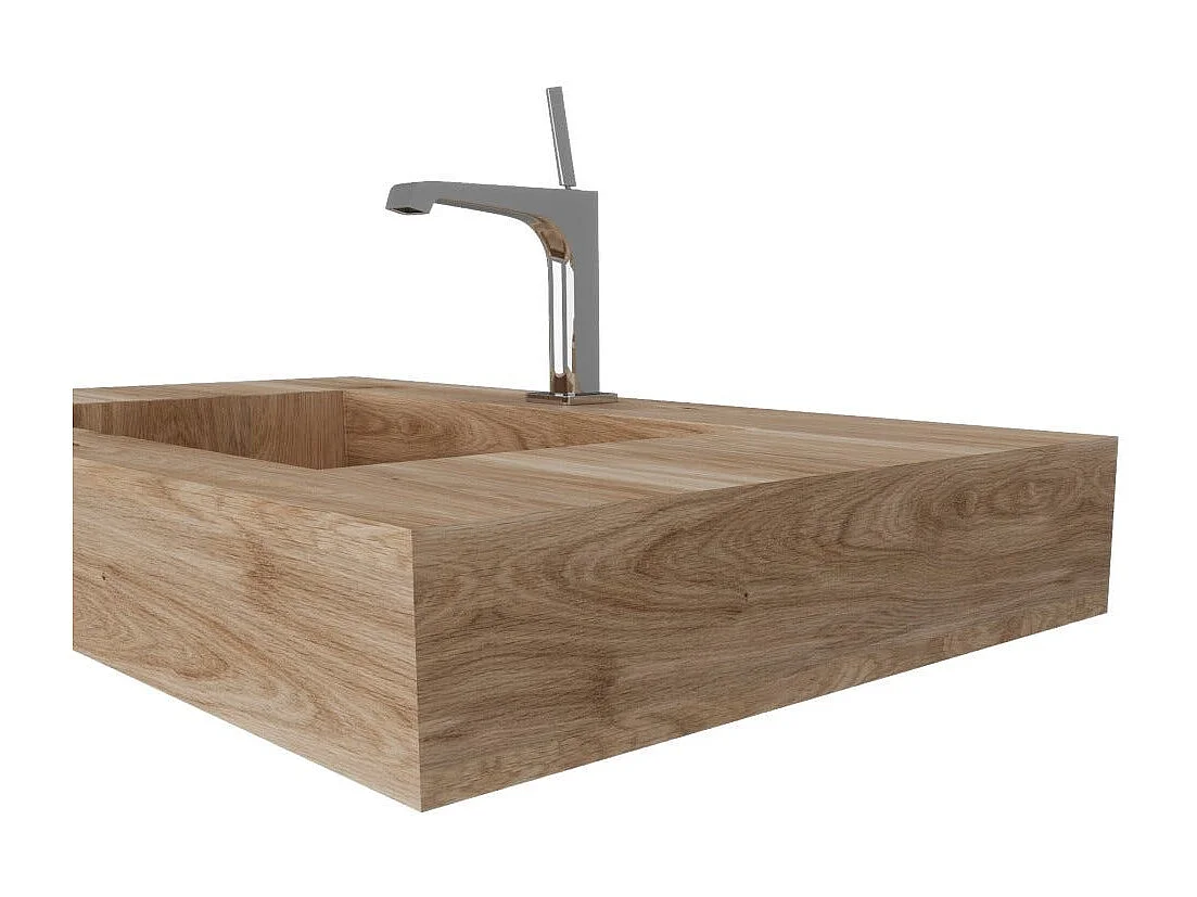 Hpl Stratifié Lavabo Avec Cuve Centrale Chêne Miel 80Cm
