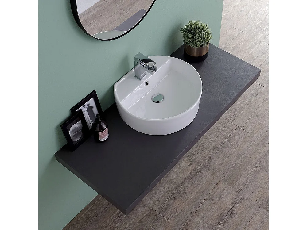 Lavabo Ovale À Poser En Céramique 44 Cm De Profondeur