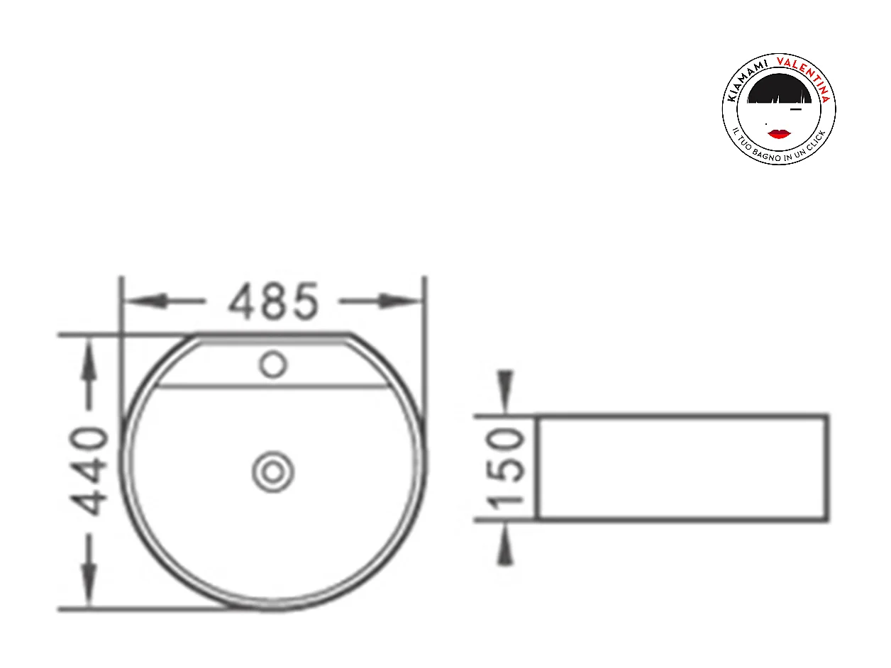 Lavabo Ovale À Poser En Céramique 44 Cm De Profondeur