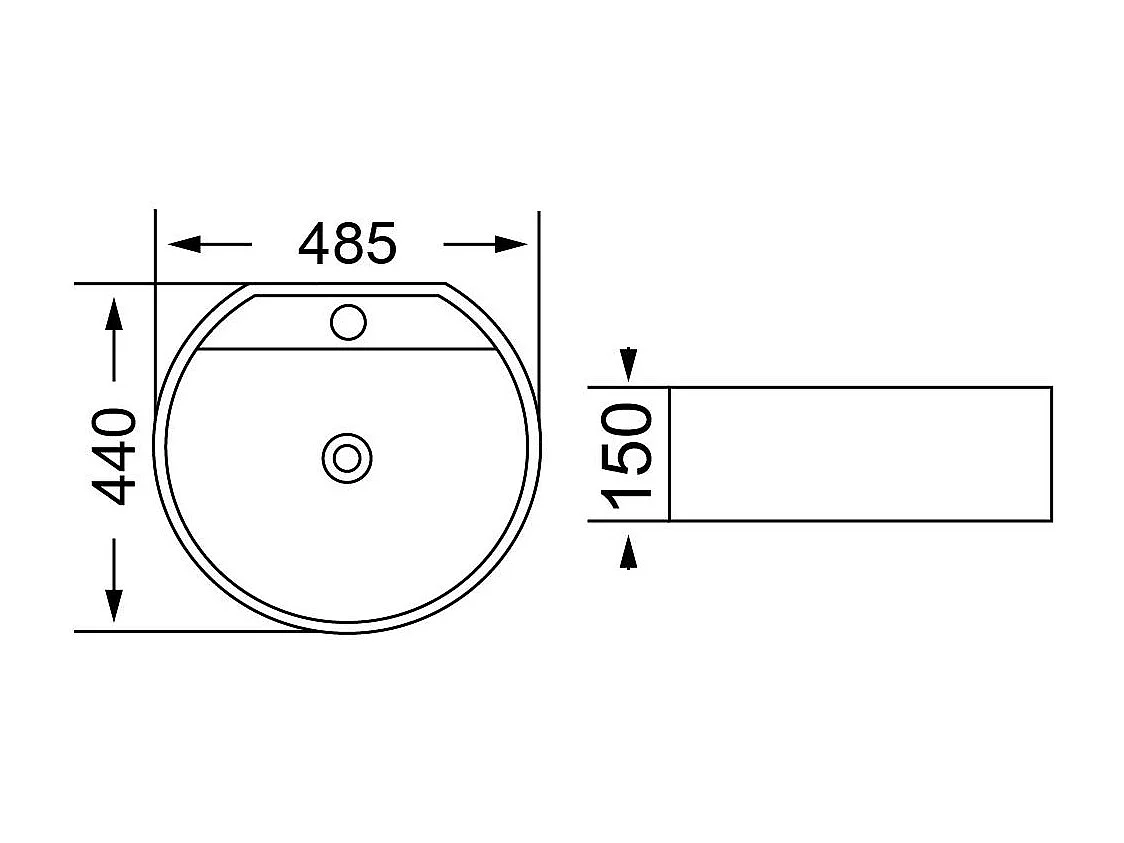 Lavabo Ovale À Poser En Céramique 44 Cm De Profondeur