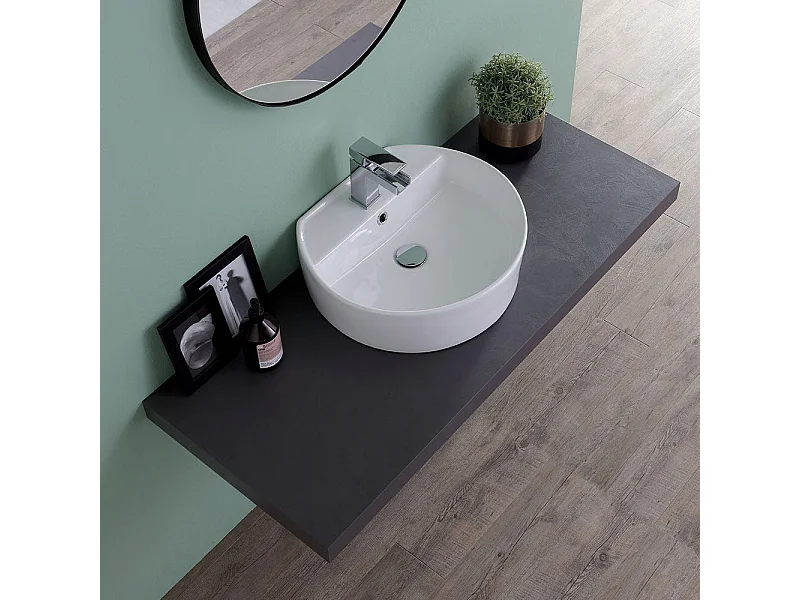 Lavabo Ovale À Poser En Céramique 44 Cm De Profondeur