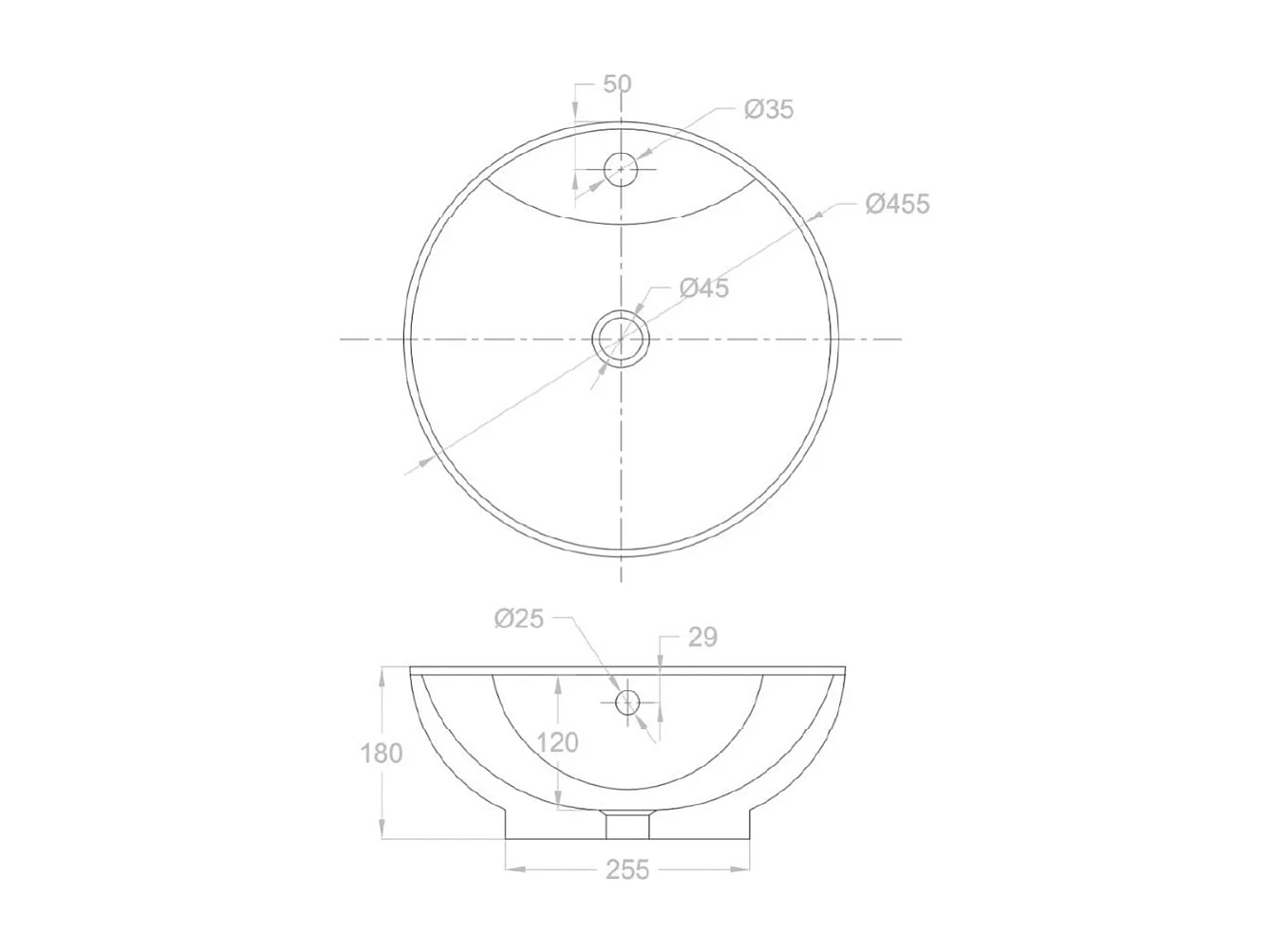 Lavabo À Poser Design Rond Céramique Blanc