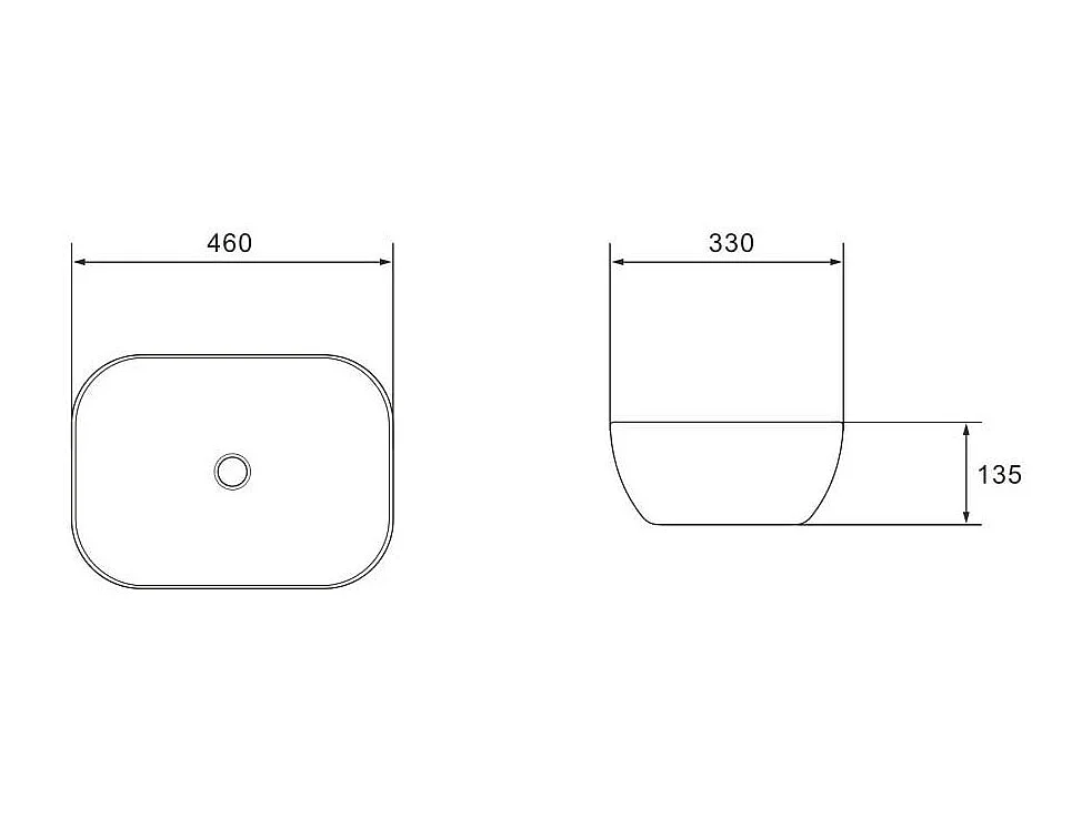 Lavabo Rectangulaire En Céramique Blanche L 46Cm À Poser