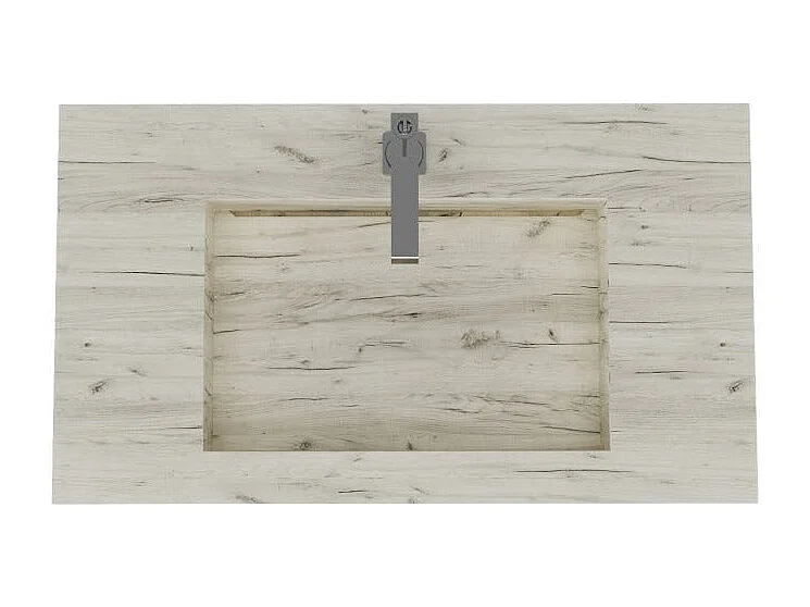 Lavabo Stratifié 80 Cm Hpl Chêne Glacé