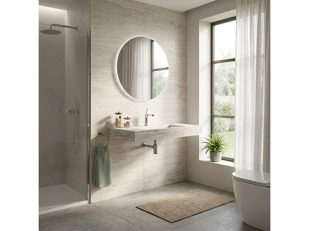 Lavabo Stratifié 80 Cm Hpl Chêne Glacé