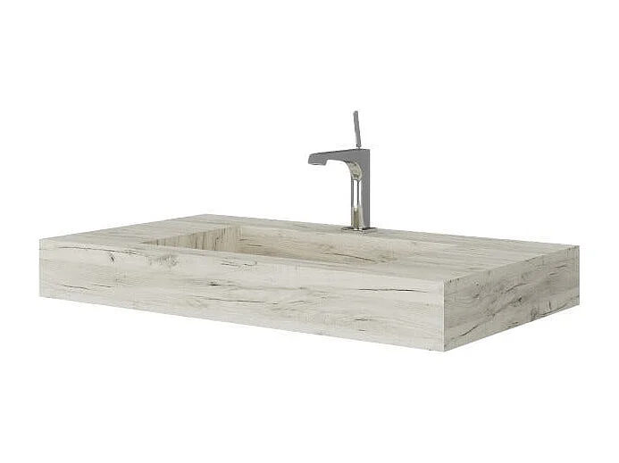 Lavabo Stratifié 80 Cm Hpl Chêne Glacé