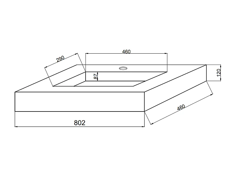 Lavabo Hpl 80 Cm Bleu Ciel Avec Cuvette Centrale