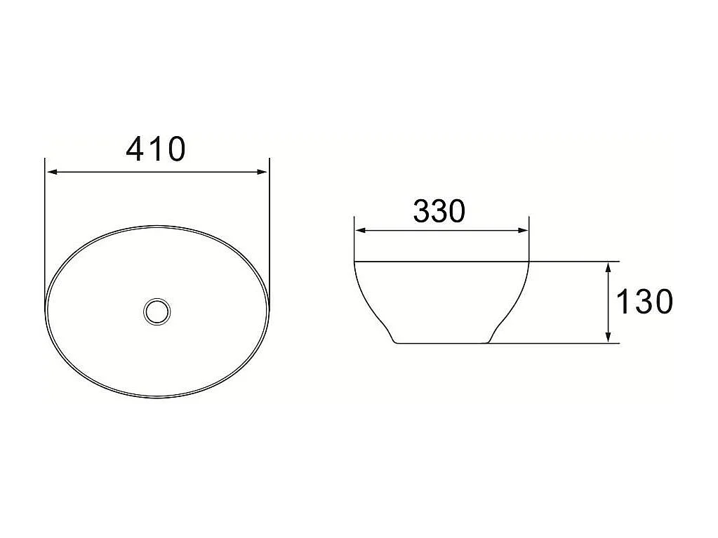Lavabo Ovale Sur Plan En Céramique Blanche Pour Robinetterie Murale