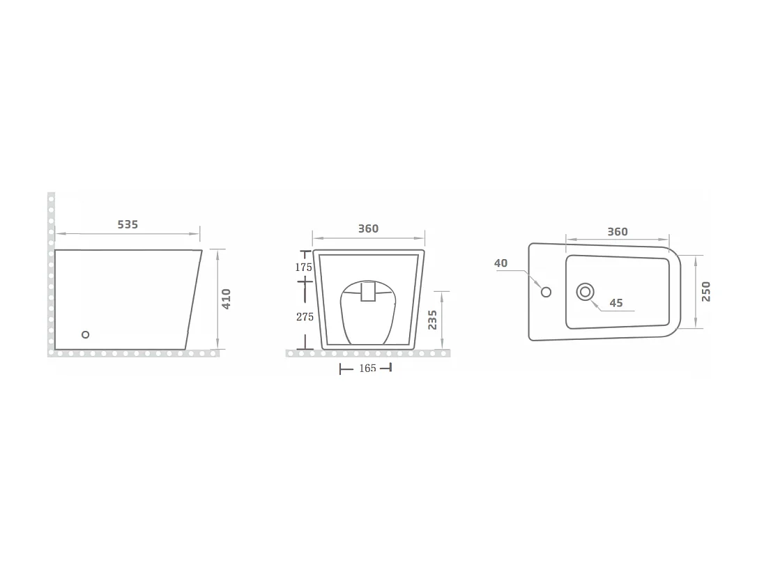 Sanitaires À Poser En Céramique Au Ras Du Mur | Rock