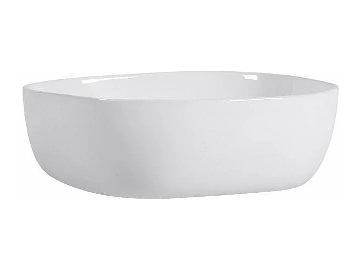 Lavabo Carré En Céramique Blanche De 42Cm À Poser