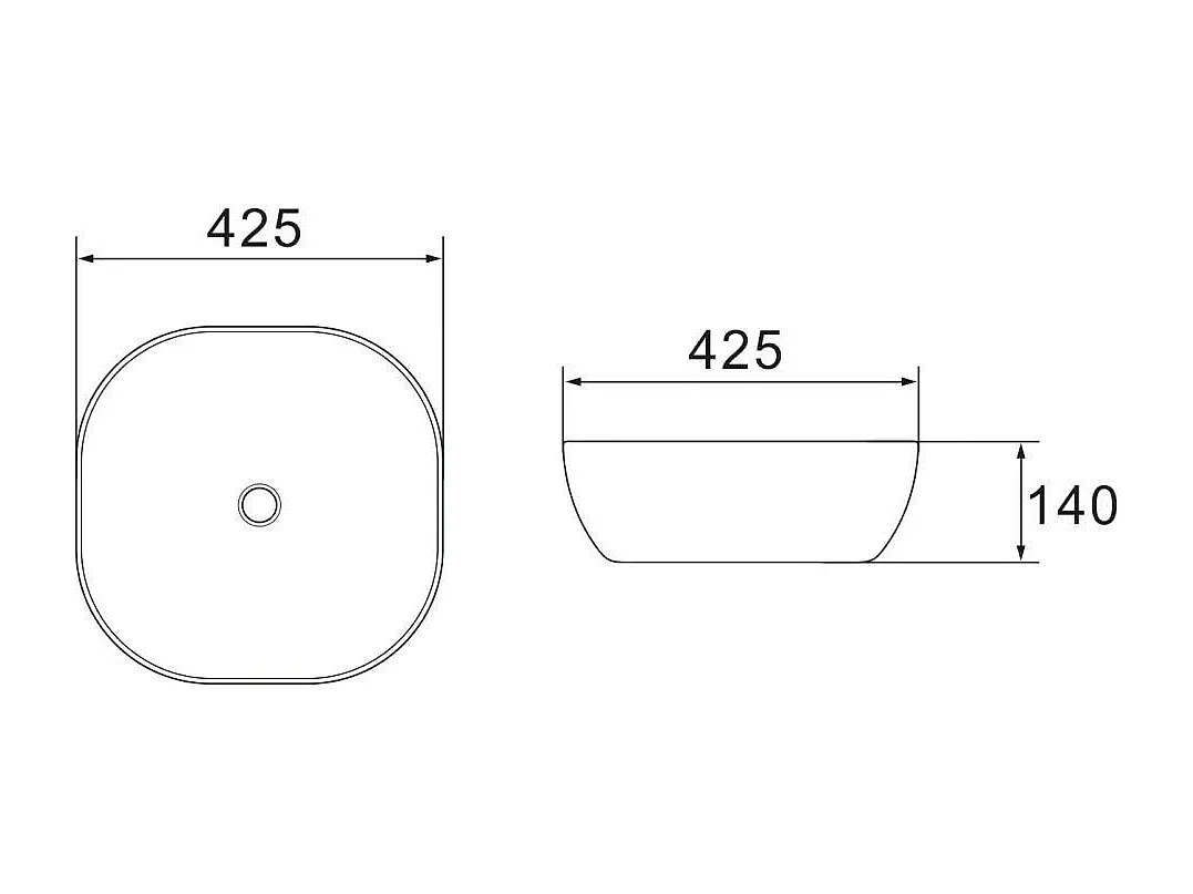 Lavabo Carré En Céramique Blanche De 42Cm À Poser