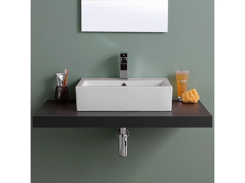 Lavabo Rectangulaire À Poser En Ceramique Desgin Moderne
