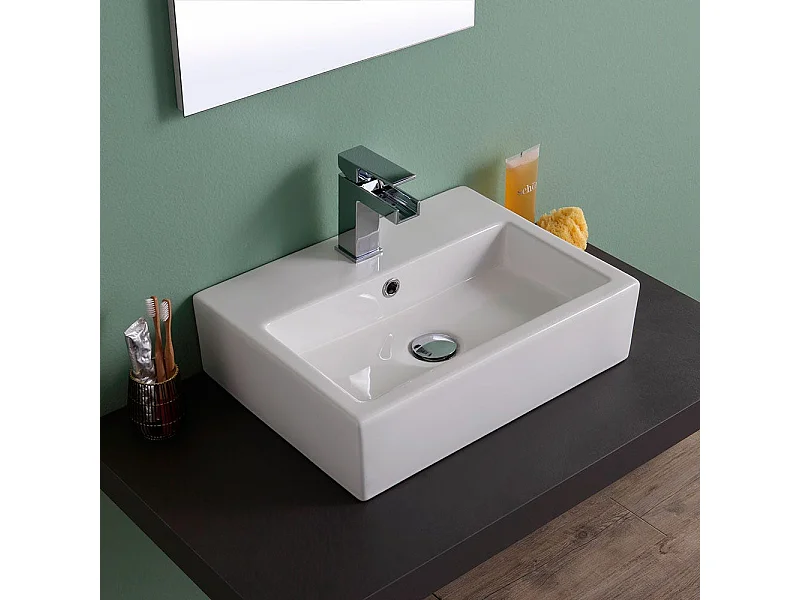 Lavabo Rectangulaire À Poser En Ceramique Desgin Moderne