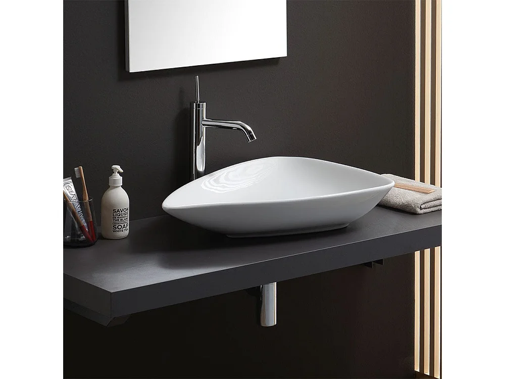 Lavabo À Poser Ovale Design Moderne En Céramique