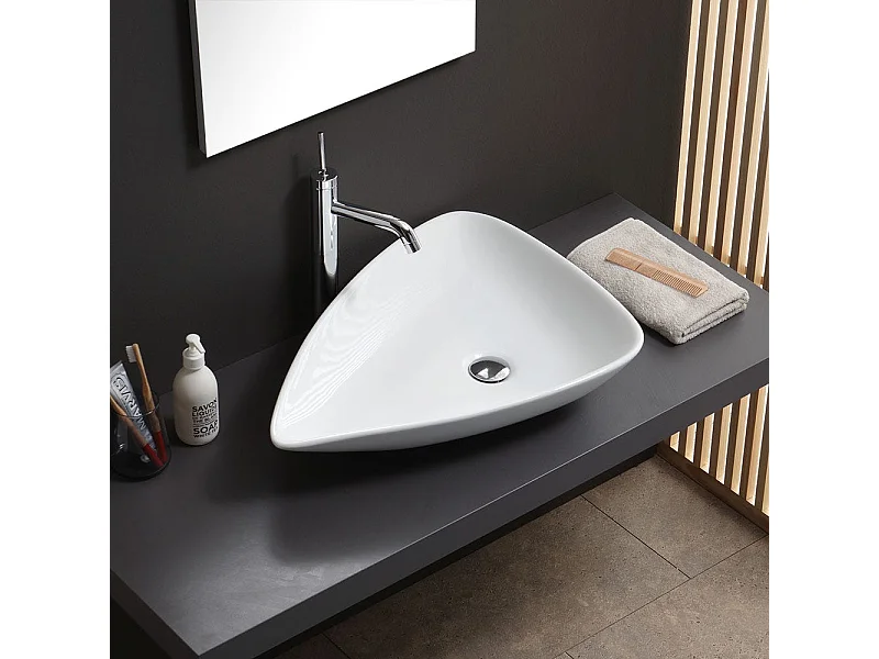 Lavabo À Poser Ovale Design Moderne En Céramique