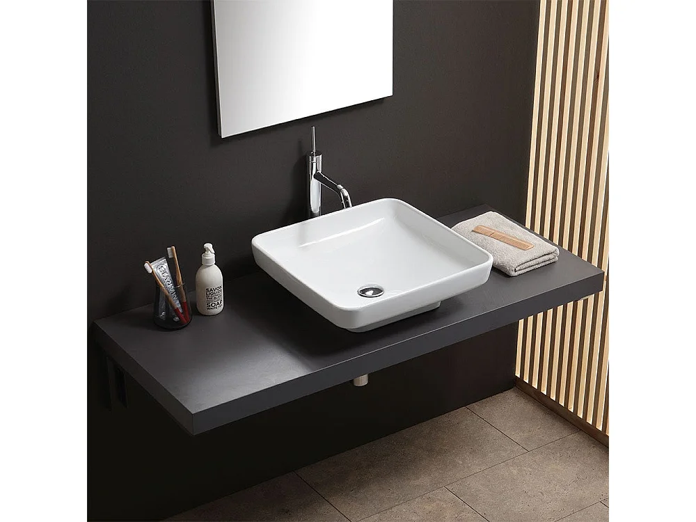 Lavabo À Poser Design Support Mural 45X45