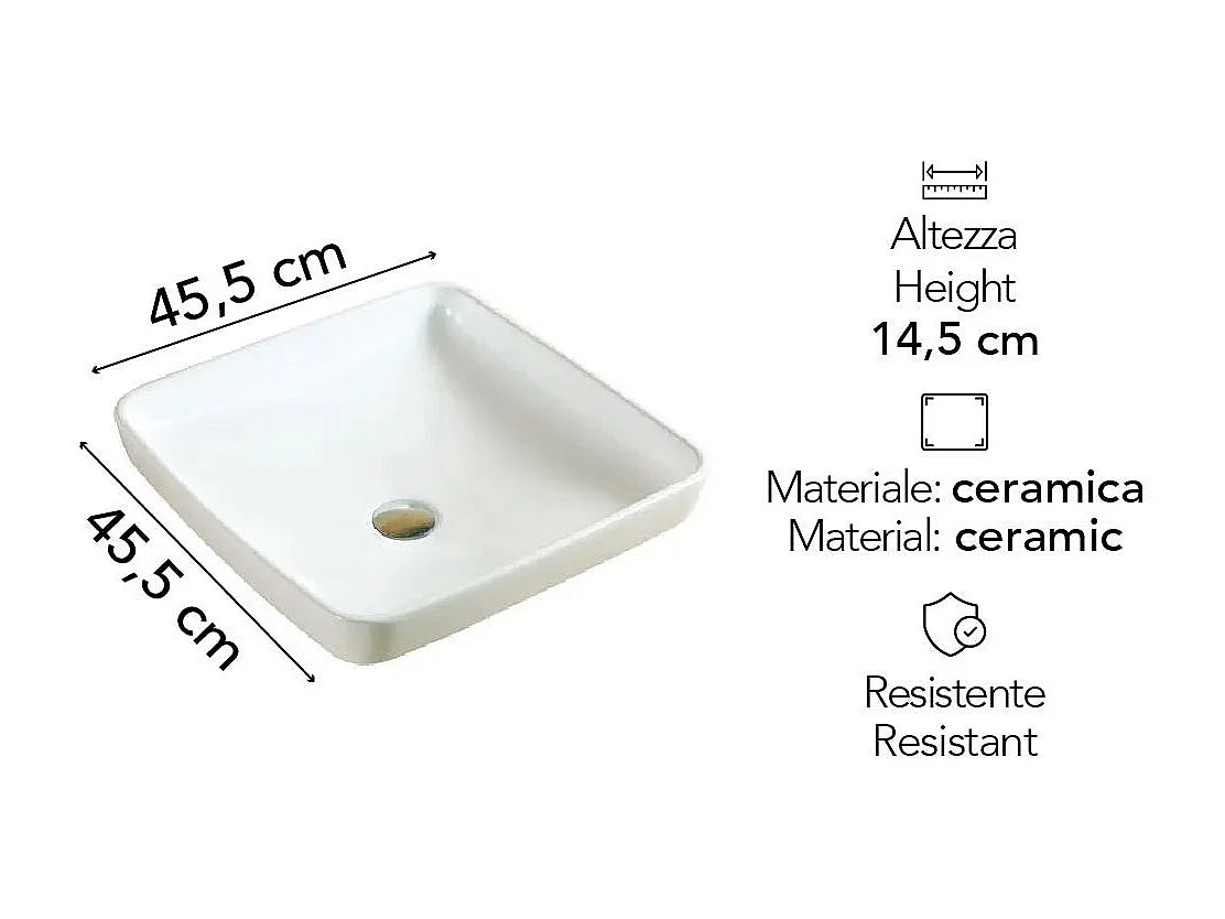 Lavabo À Poser Design Support Mural 45X45