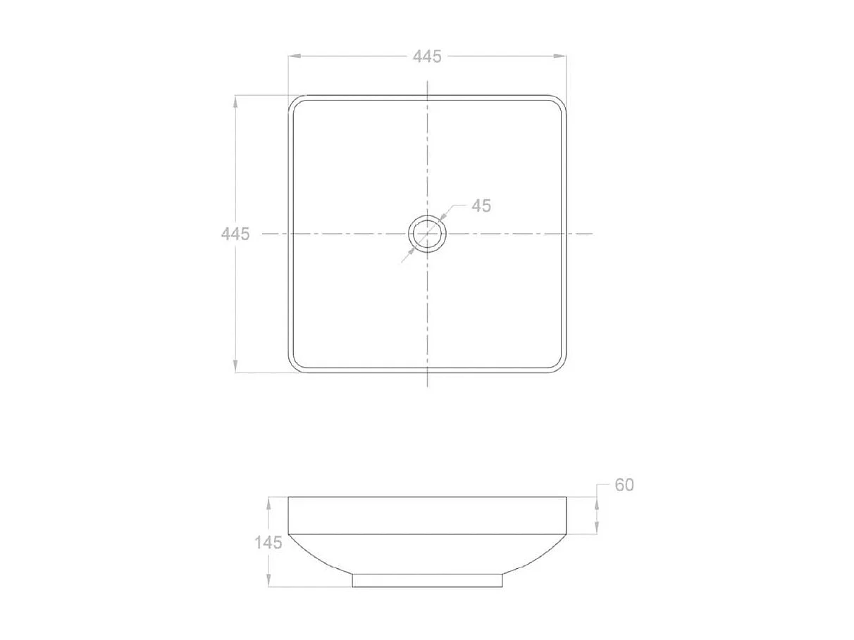 Lavabo À Poser Design Support Mural 45X45
