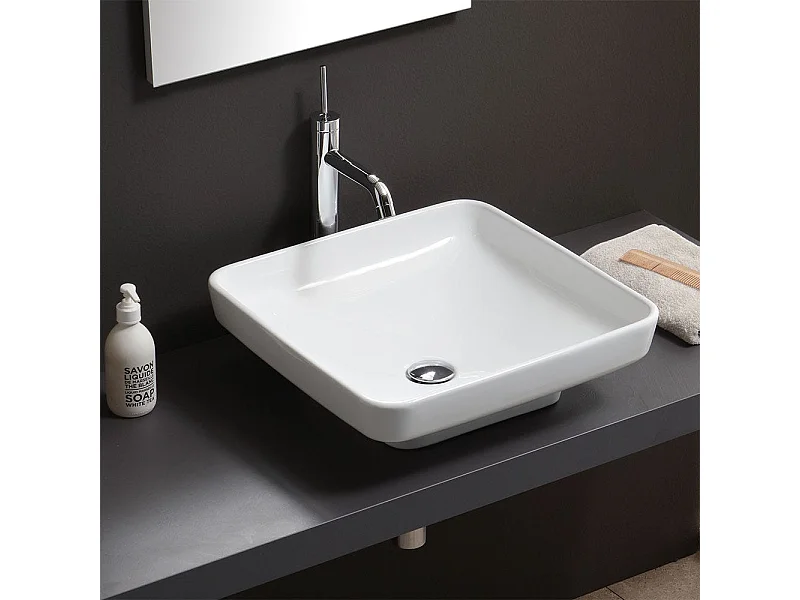 Lavabo À Poser Design Support Mural 45X45