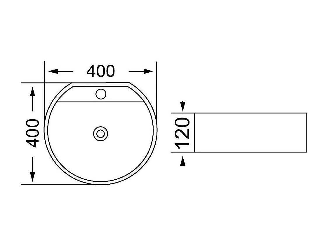 Lavabo De Meuble Rond En Céramique Noire Mate