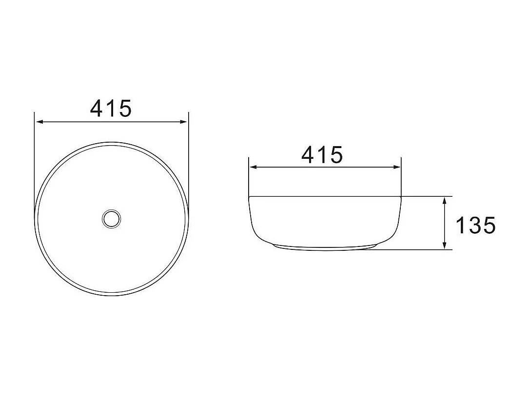 Lavabo Rond À Poser 41Cm En Céramique Blanche