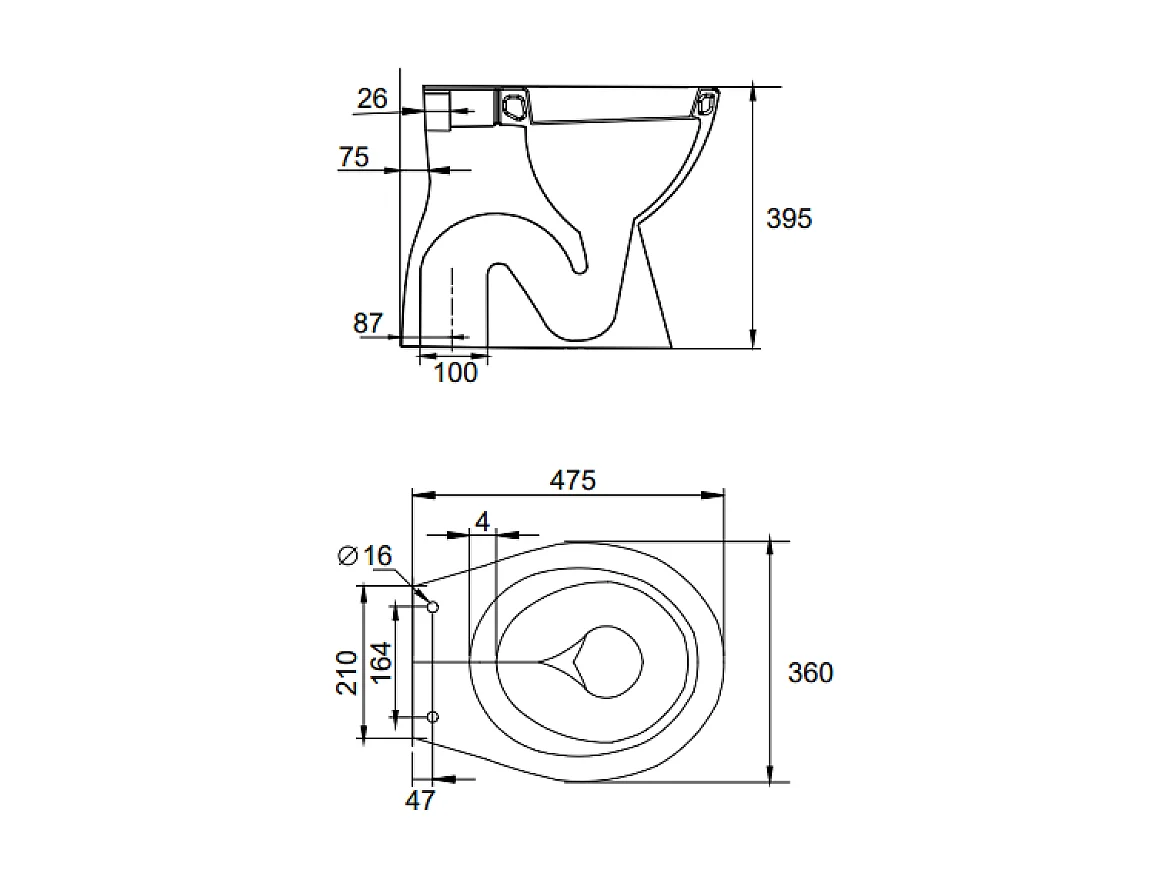 Set De Sanitaires Au Sol Distancés Du Mur Wc Et Bidet | Cipro