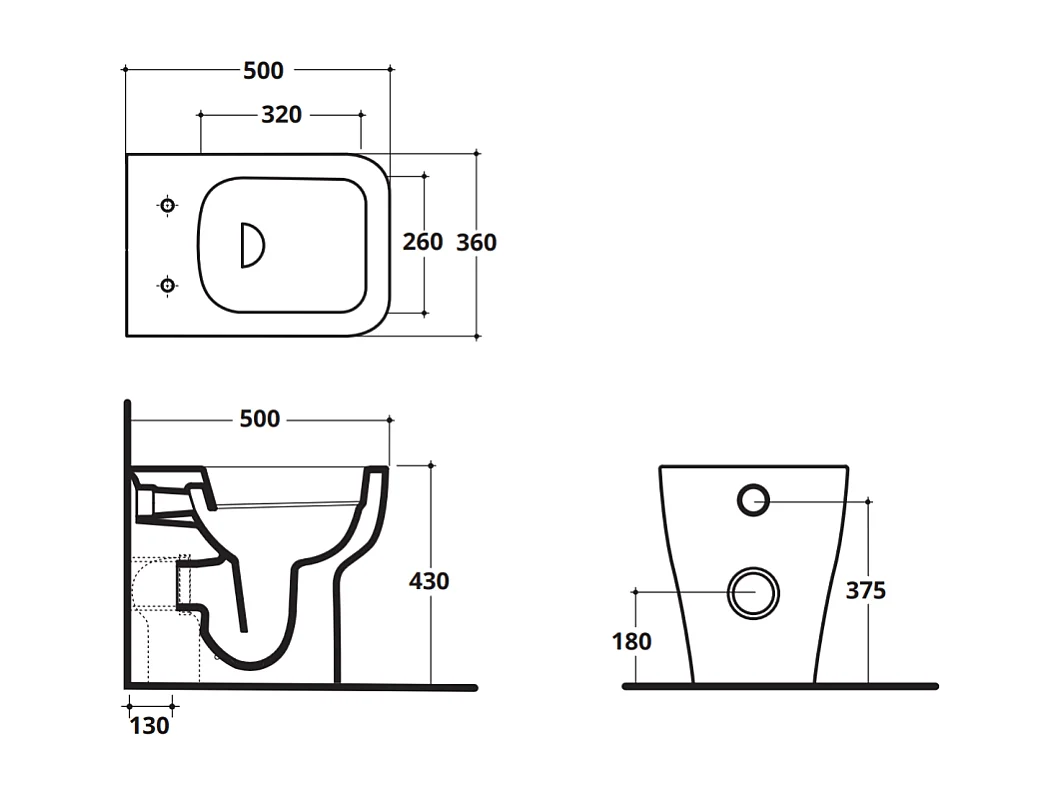 Paire D'appareils Sanitaires Sur Pied À Fleur De Mur Blanc Brillant | Swing