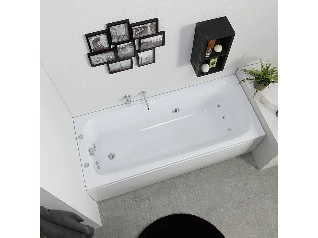 Baignoire Balnéo Rectangulaire Encastrable En Acrylique  | Ester