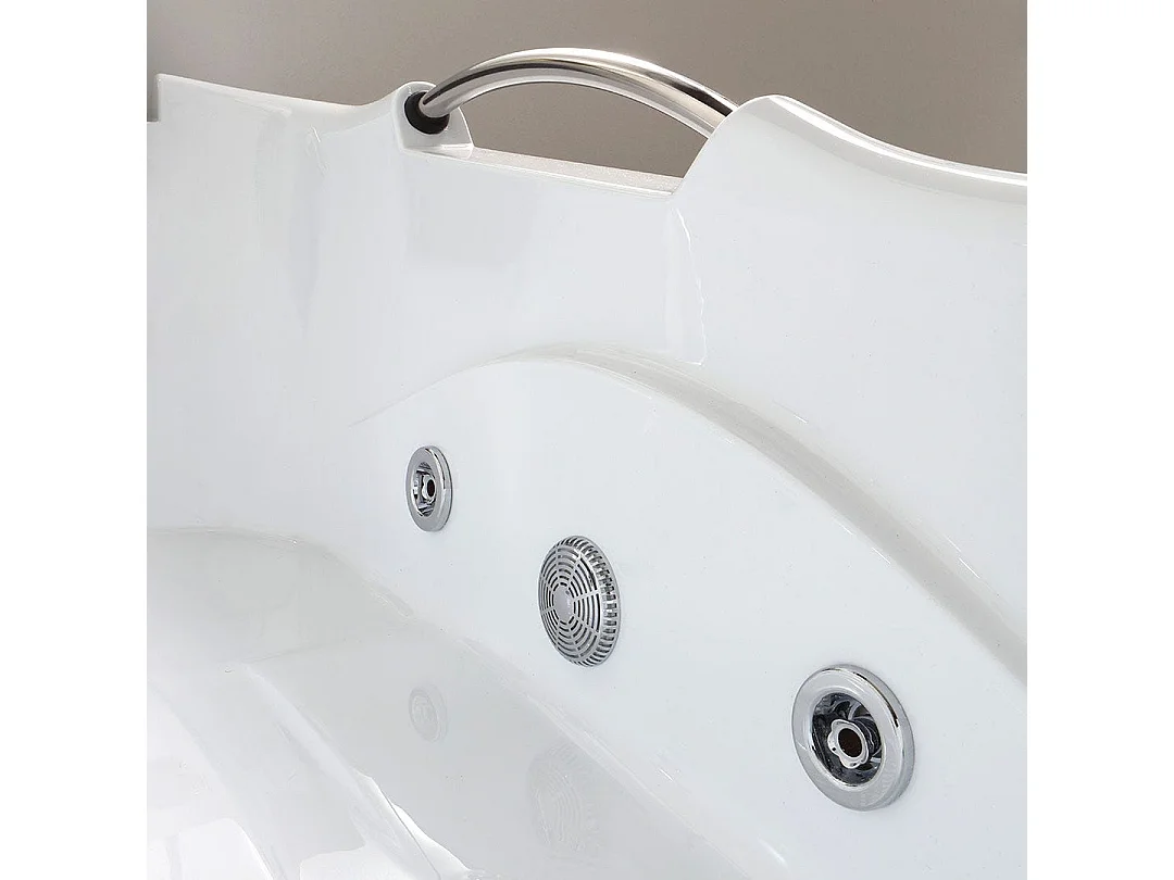 Baignoire Droite Avec Hydromassage En Acrylique Blanc  | Diletta