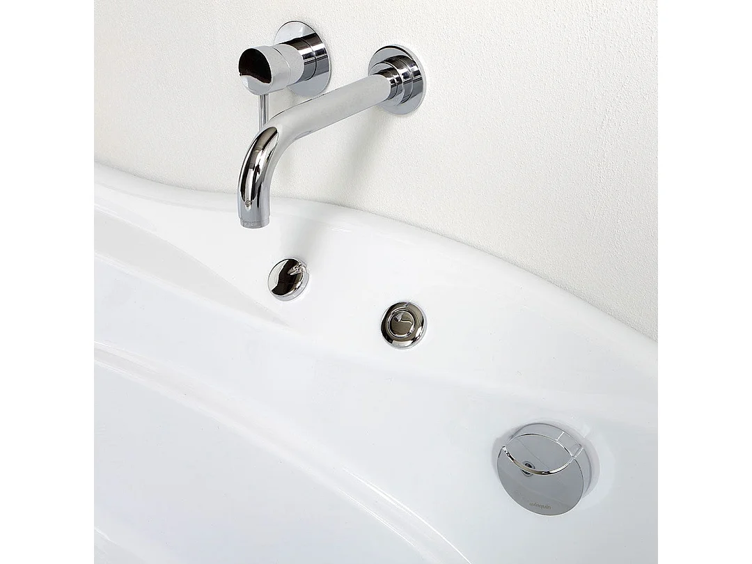 Baignoire Droite Avec Hydromassage En Acrylique Blanc  | Diletta