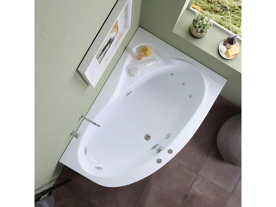 Baignoire D'angle Asymétrique Droite Avec Hydromassage | Ambra