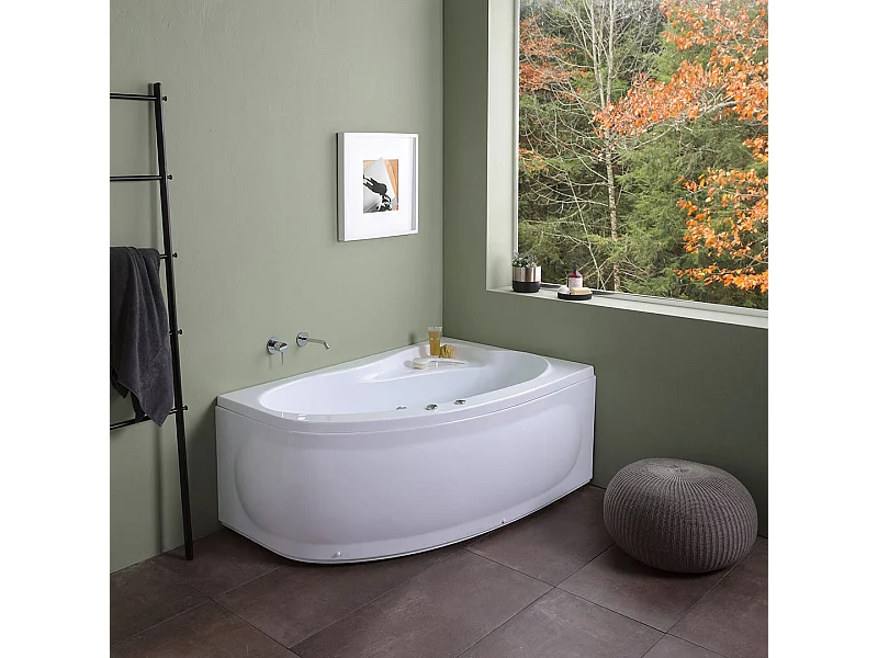 Baignoire D'angle Asymétrique Droite Avec Hydromassage | Ambra